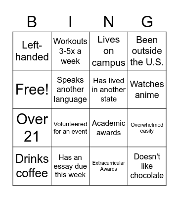 Radiant Rho Nu Bingo! Bingo Card