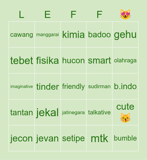 good morning Bingo Card