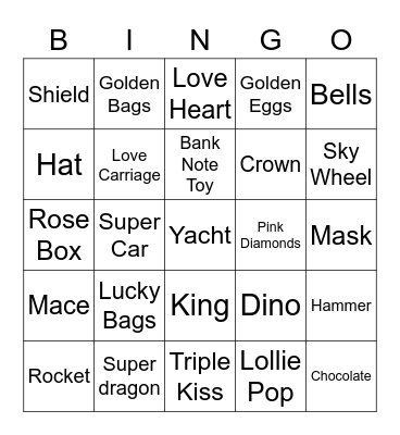 LuffsGoBeanGo Bingo Card