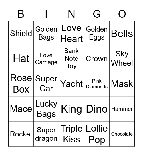 LuffsGoBeanGo Bingo Card