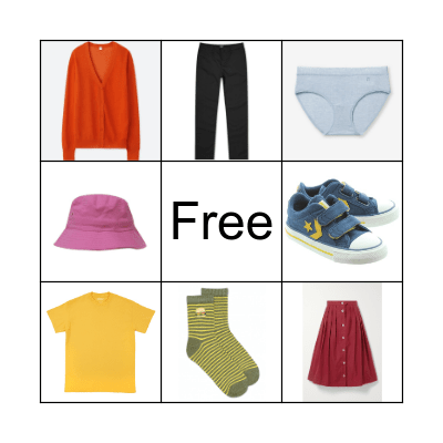 Clothes Bingo! Bingo Card