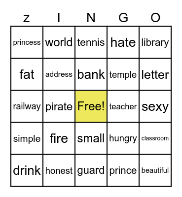 Prathom 5 English Activity Bingo Card