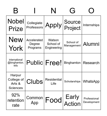 Bing-O! Bingo Card