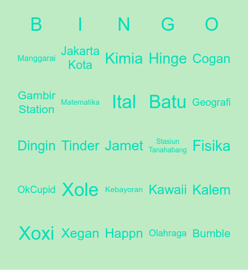 Jaehyun Bingo Card