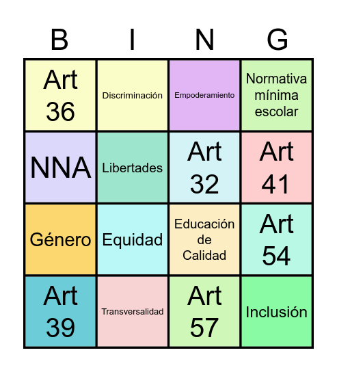 Dominio IV Sesión 1 Bingo Card
