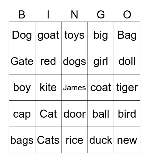 What do you hear Bingo Card