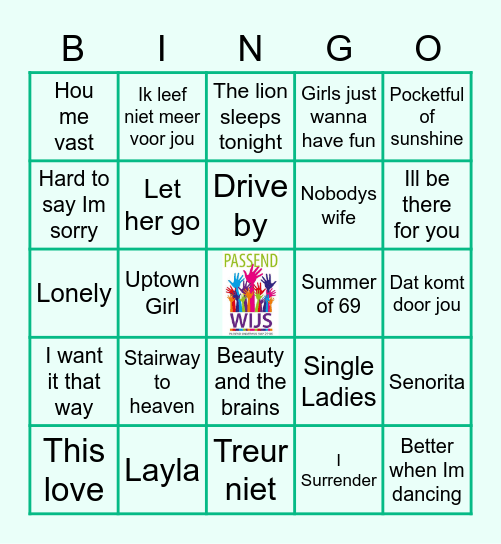 Liedjesbingo! Bingo Card