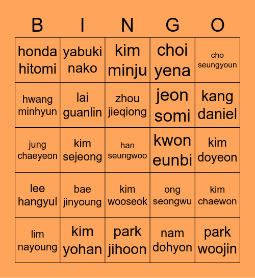 MV01SRJ Bingo Card