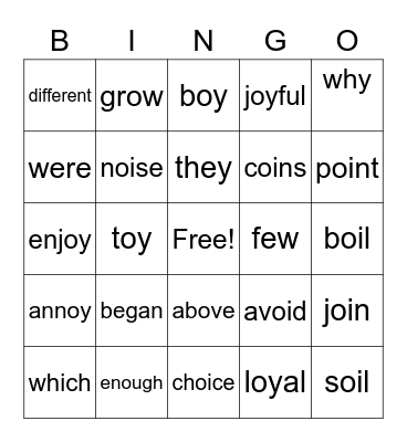 Unit 5 Week 2 Bingo Card