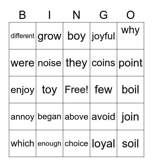 Unit 5 Week 2 Bingo Card