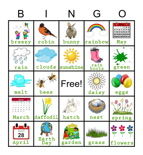 Spring Fling BINGO Card