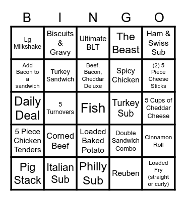 Rancher's Customer Bingo Card