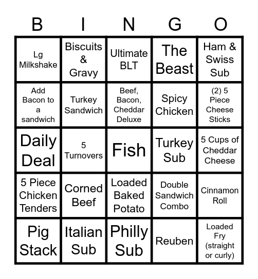 Rancher's Customer Bingo Card