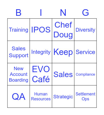 EVO Bingo Card