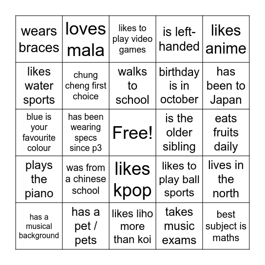 Bingo Card