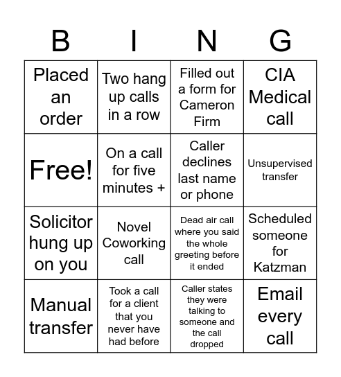 Roamer Bingo Card