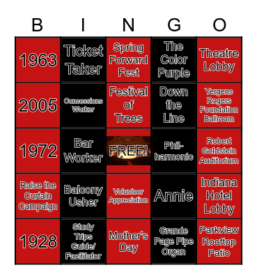 Volunteer Appreciation Bingo Card