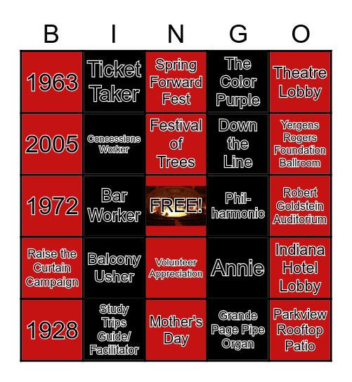 Volunteer Appreciation Bingo Card