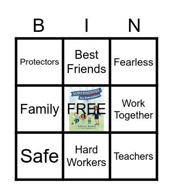 Superheroes Bingo Card