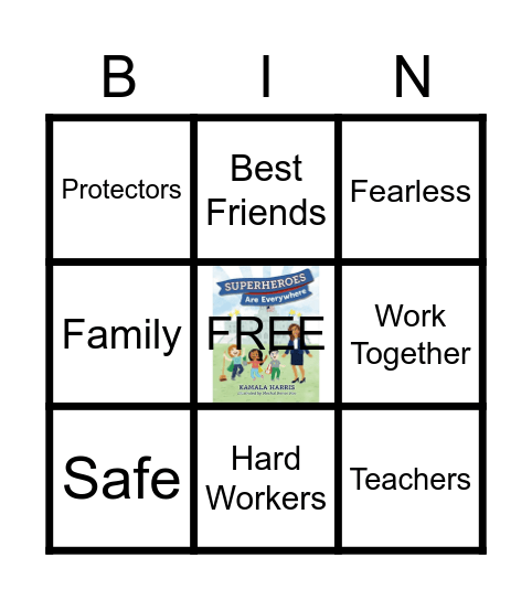 Superheroes Bingo Card