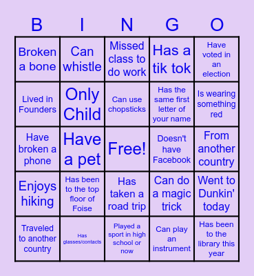 "Find Someone Who" Bingo Card