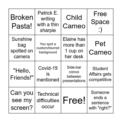 Retreat Bingo Card