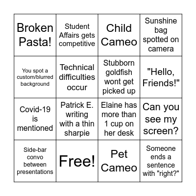 Retreat Bingo Card