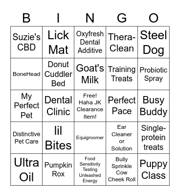 Product Knowledge Sales Challenge Bingo Card