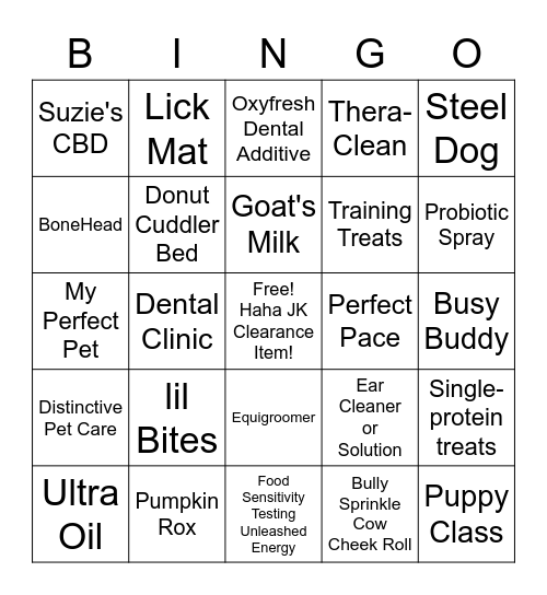 Product Knowledge Sales Challenge Bingo Card