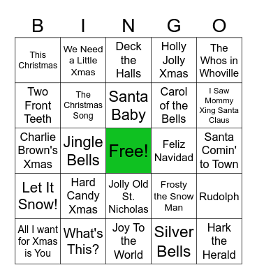 Christmas Bingo Card