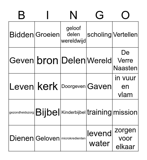 Als een lopend vuurtje!  Bingo Card