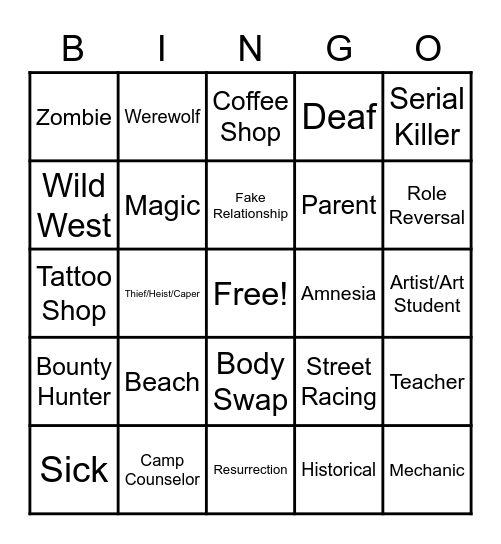 Across the Universe Bingo Card