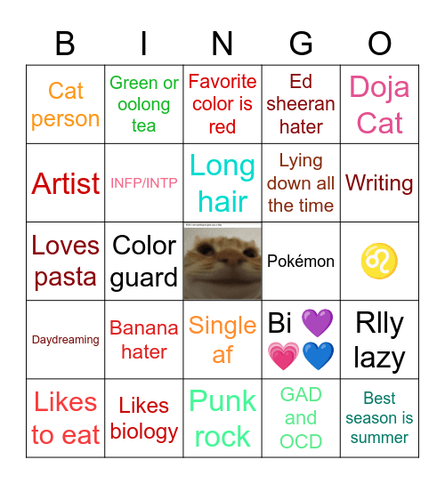 Krystal Bingo Card