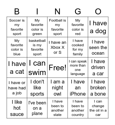 Trailblazers Bingo Card