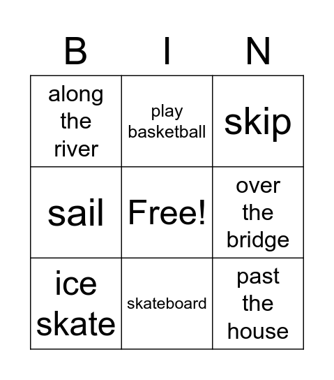 Unit 1- Vocabulary Bingo Card