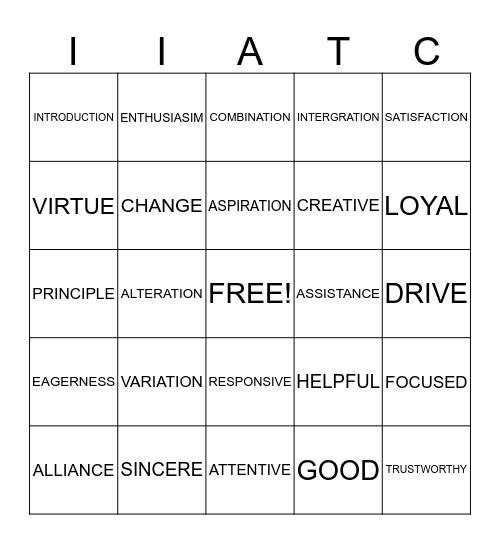 INNOVATION, INTEGRITY, AMBITION, TEAMWORK, CUSTOMER DRIVEN Bingo Card