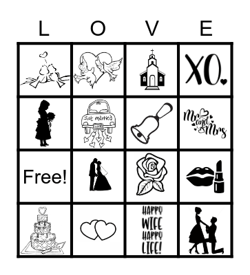 Millimaci Wedding Bingo Card