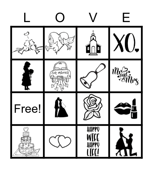 Millimaci Wedding Bingo Card