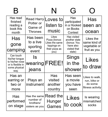 Find someone who... Bingo Card