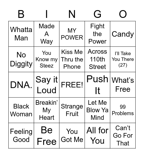 Round 1 - Black Resistance Bingo Card
