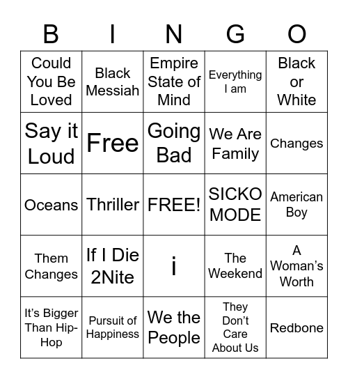 Round 2 - Black Resistance Bingo Card