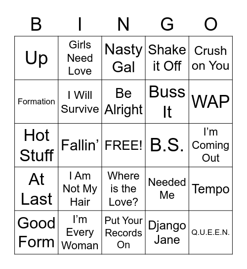 Round 3 - Black Queens Bingo Card