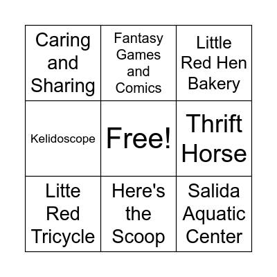Salida St. Patrick's Day Bingo Card
