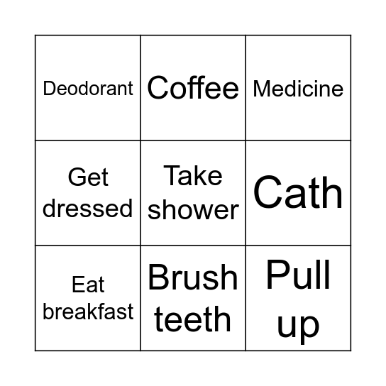 Morning Bingo Card