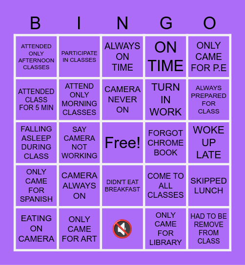 e-Learning Bingo Card