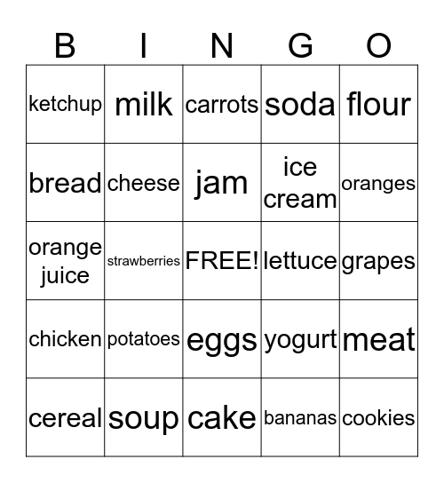 Chapter 4 Vocabulary Bingo Card