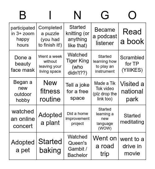 BEYNGO Bingo Card