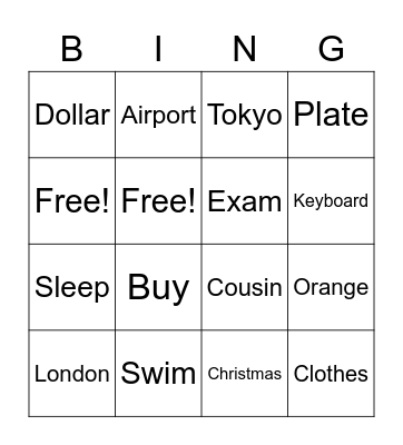 BINGO! Bingo Card