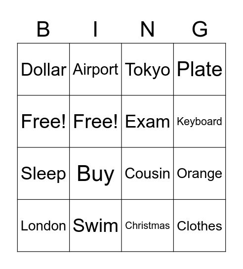 BINGO! Bingo Card