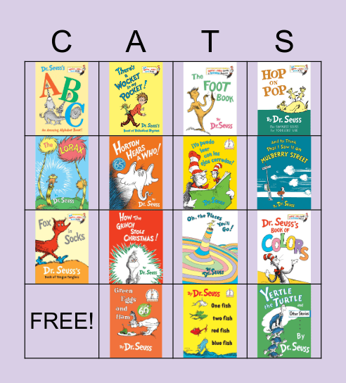 Dr. Seuss Bingo Card